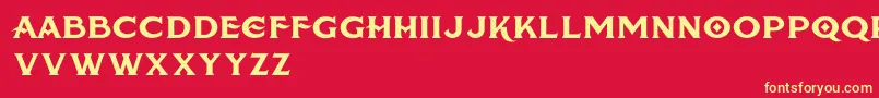 フォントAmericanBreweryRough – 黄色の文字、赤い背景