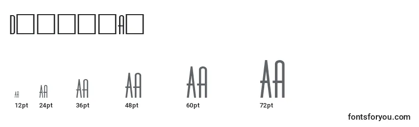 Размеры шрифта Dinerfat