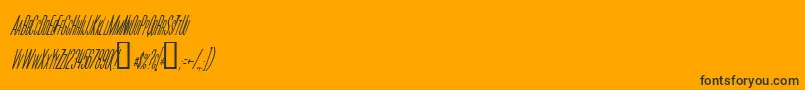 MoviePosterCondensedItalic-Schriftart – Schwarze Schriften auf orangefarbenem Hintergrund