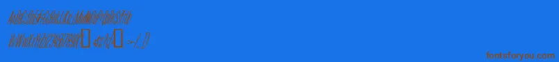 Czcionka MoviePosterCondensedItalic – brązowe czcionki na niebieskim tle