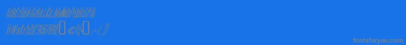 フォントMoviePosterCondensedItalic – 青い背景に灰色の文字