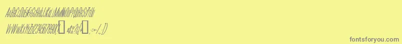Czcionka MoviePosterCondensedItalic – szare czcionki na żółtym tle