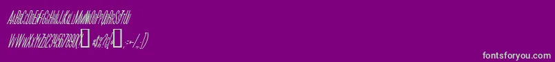 フォントMoviePosterCondensedItalic – 紫の背景に緑のフォント