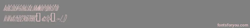 フォントMoviePosterCondensedItalic – 灰色の背景にピンクのフォント