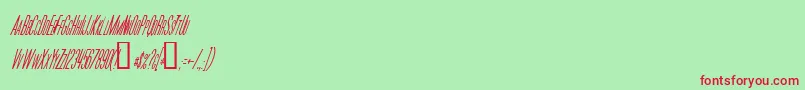 フォントMoviePosterCondensedItalic – 赤い文字の緑の背景