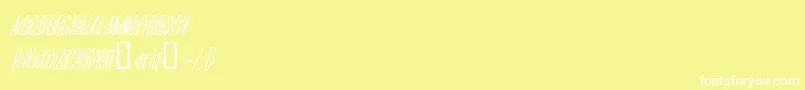Czcionka MoviePosterCondensedItalic – białe czcionki na żółtym tle