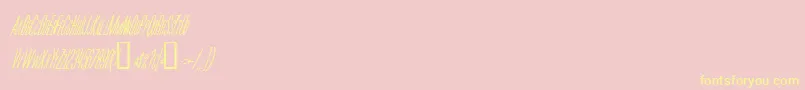 フォントMoviePosterCondensedItalic – 黄色のフォント、ピンクの背景