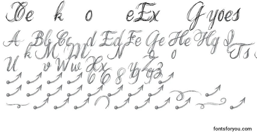 Czcionka ThankYouDrfExtraGlyphs – alfabet, cyfry, specjalne znaki