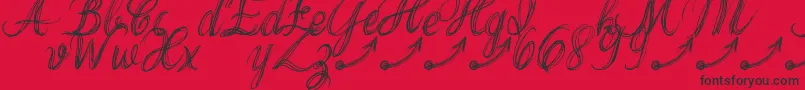Fonte ThankYouDrfExtraGlyphs – fontes pretas em um fundo vermelho