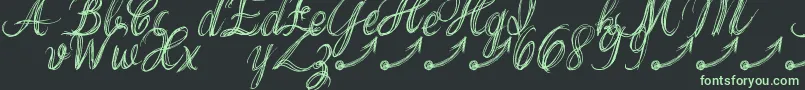ThankYouDrfExtraGlyphs-Schriftart – Grüne Schriften auf schwarzem Hintergrund