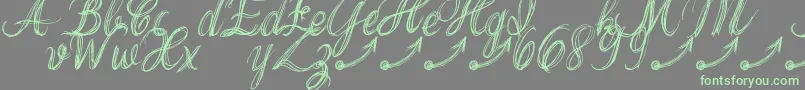 ThankYouDrfExtraGlyphs Font – Green Fonts on Gray Background