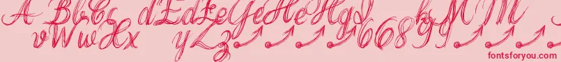 fuente ThankYouDrfExtraGlyphs – Fuentes Rojas Sobre Fondo Rosa