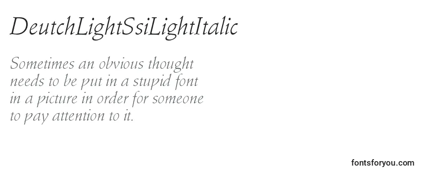 DeutchLightSsiLightItalic フォントのレビュー
