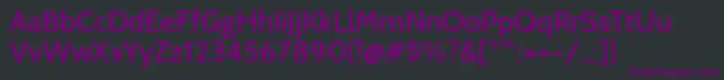 Czcionka CabinMedium – fioletowe czcionki na czarnym tle
