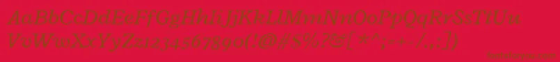 RadleyItalic Font – Brown Fonts on Red Background