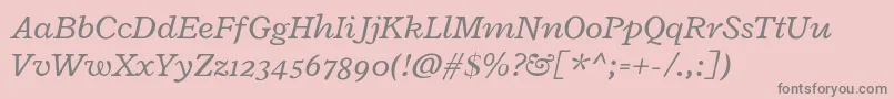 RadleyItalic Font – Gray Fonts on Pink Background