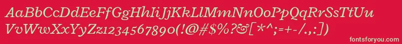 RadleyItalic Font – Green Fonts on Red Background