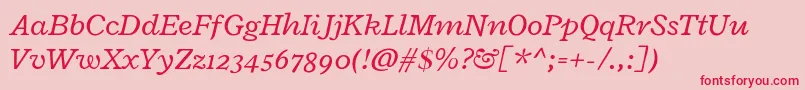 RadleyItalic Font – Red Fonts on Pink Background