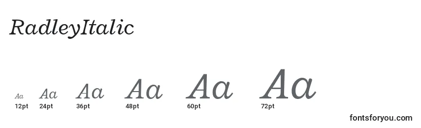 RadleyItalic Font Sizes