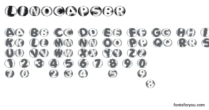 A fonte Linocapsbr – alfabeto, números, caracteres especiais