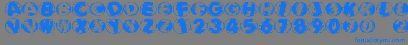 Linocapsbr Font – Blue Fonts on Gray Background