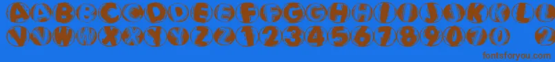 Linocapsbr Font – Brown Fonts on Blue Background