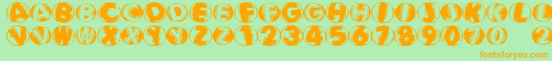 Linocapsbr Font – Orange Fonts on Green Background