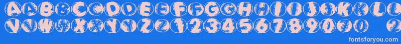 Linocapsbr Font – Pink Fonts on Blue Background