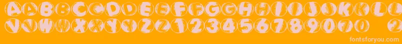 Linocapsbr Font – Pink Fonts on Orange Background