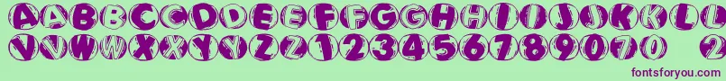 Linocapsbr Font – Purple Fonts on Green Background