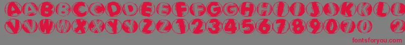 Linocapsbr-Schriftart – Rote Schriften auf grauem Hintergrund