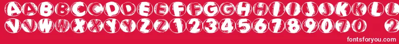 フォントLinocapsbr – 赤い背景に白い文字