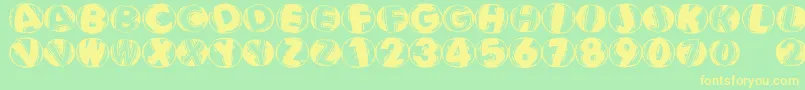 Linocapsbr Font – Yellow Fonts on Green Background