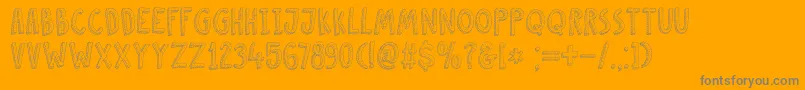 DkCosmoStitch-Schriftart – Graue Schriften auf orangefarbenem Hintergrund