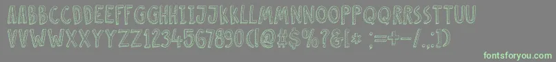 DkCosmoStitch Font – Green Fonts on Gray Background