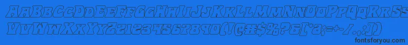 Hippocketoutital Font – Black Fonts on Blue Background