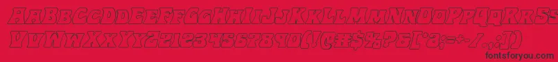 Hippocketoutital Font – Black Fonts on Red Background