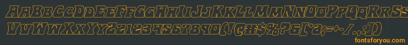 Hippocketoutital Font – Orange Fonts on Black Background