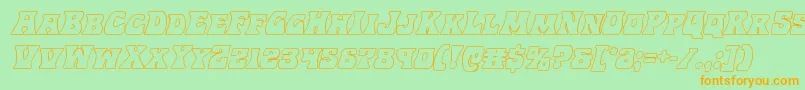 Hippocketoutital Font – Orange Fonts on Green Background