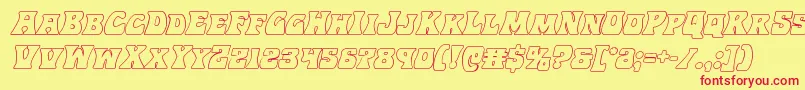 Hippocketoutital Font – Red Fonts on Yellow Background