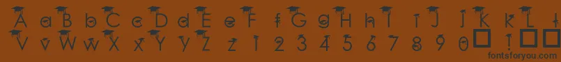フォントBabyGeniuses – 黒い文字が茶色の背景にあります