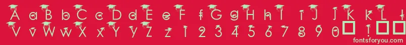 フォントBabyGeniuses – 赤い背景に緑の文字
