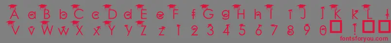 BabyGeniuses-fontti – punaiset fontit harmaalla taustalla