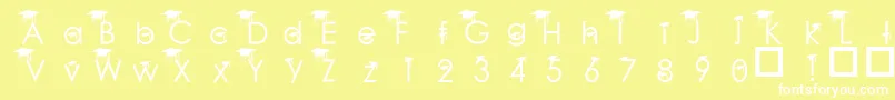 BabyGeniuses-fontti – valkoiset fontit keltaisella taustalla