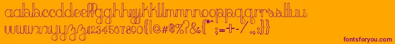 PeachSundress Font – Purple Fonts on Orange Background