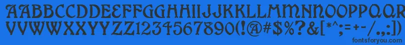 GrangeMf Font – Black Fonts on Blue Background