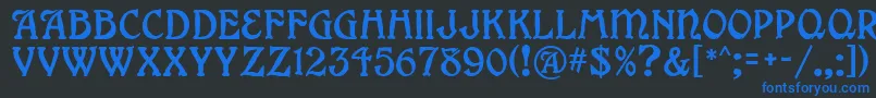 GrangeMf Font – Blue Fonts on Black Background