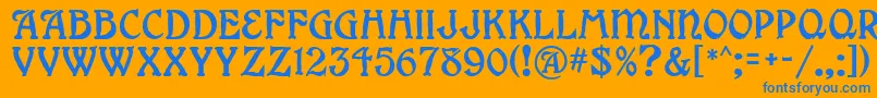 GrangeMf Font – Blue Fonts on Orange Background
