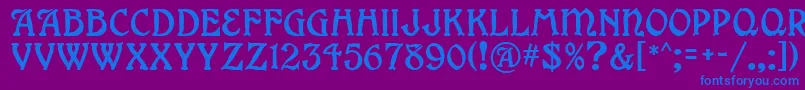 GrangeMf Font – Blue Fonts on Purple Background