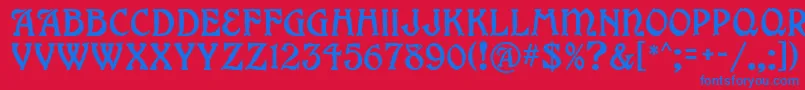 GrangeMf Font – Blue Fonts on Red Background
